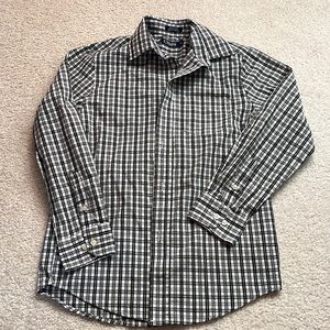 Chaps cotton poly blend size 12 button down in classic black and white.